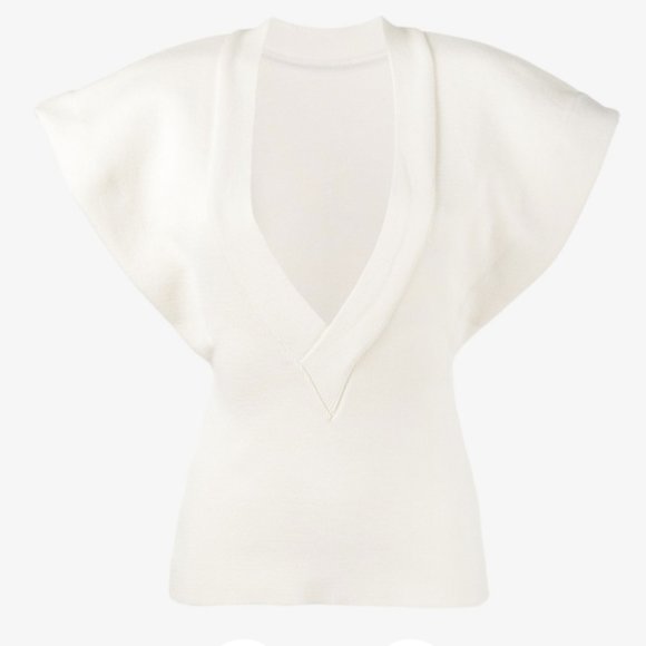 Jacquemus Tops - Jacquemus V-Neck Short Sleeve Top S